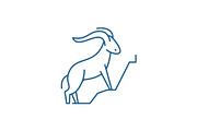 Mountain goat line icon concept