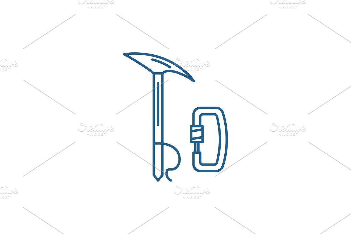 Mountaineering equipment line icon in Illustrations - product preview 8