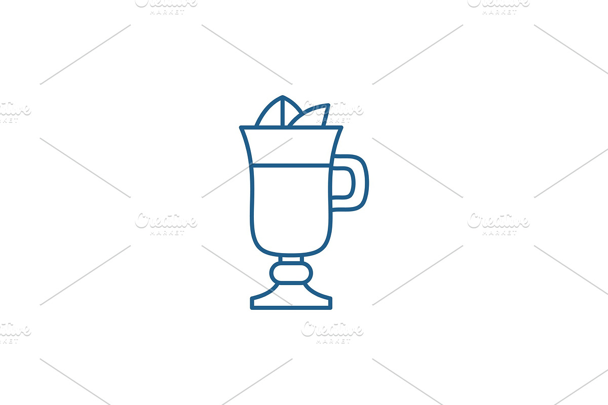 Mulled wine line icon concept in Illustrations - product preview 8