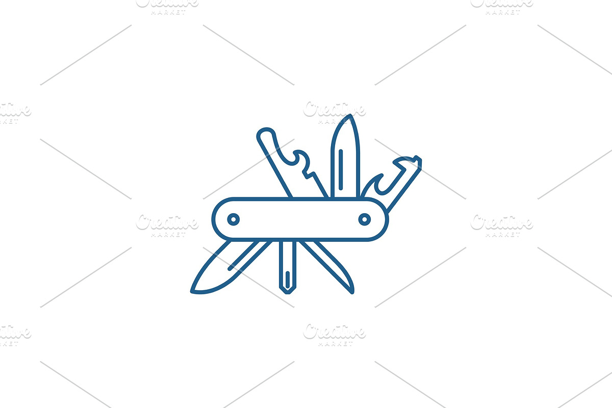 Multi knife line icon concept. Multi in Objects - product preview 8