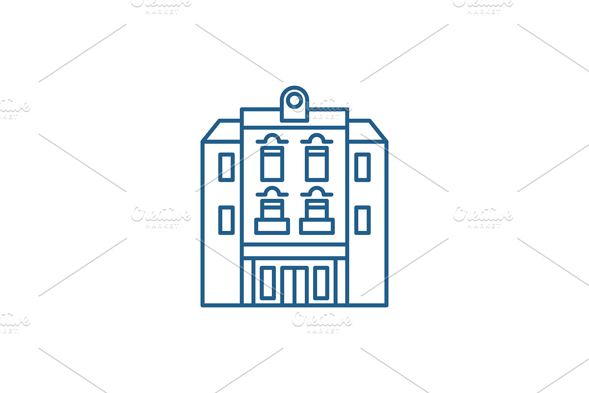 Multi storey building line icon in Illustrations - product preview 8
