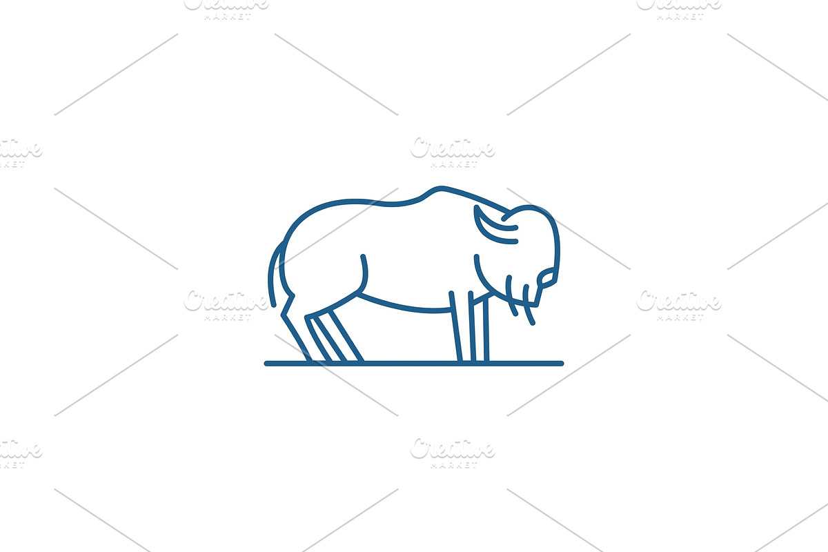 Musk ox line icon concept. Musk ox in Illustrations - product preview 8