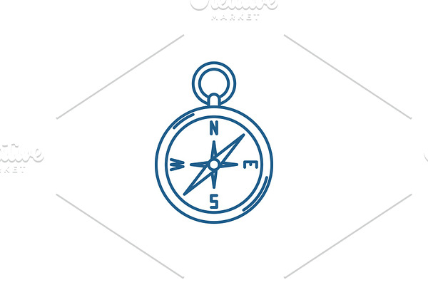 Navigation compass line icon concept
