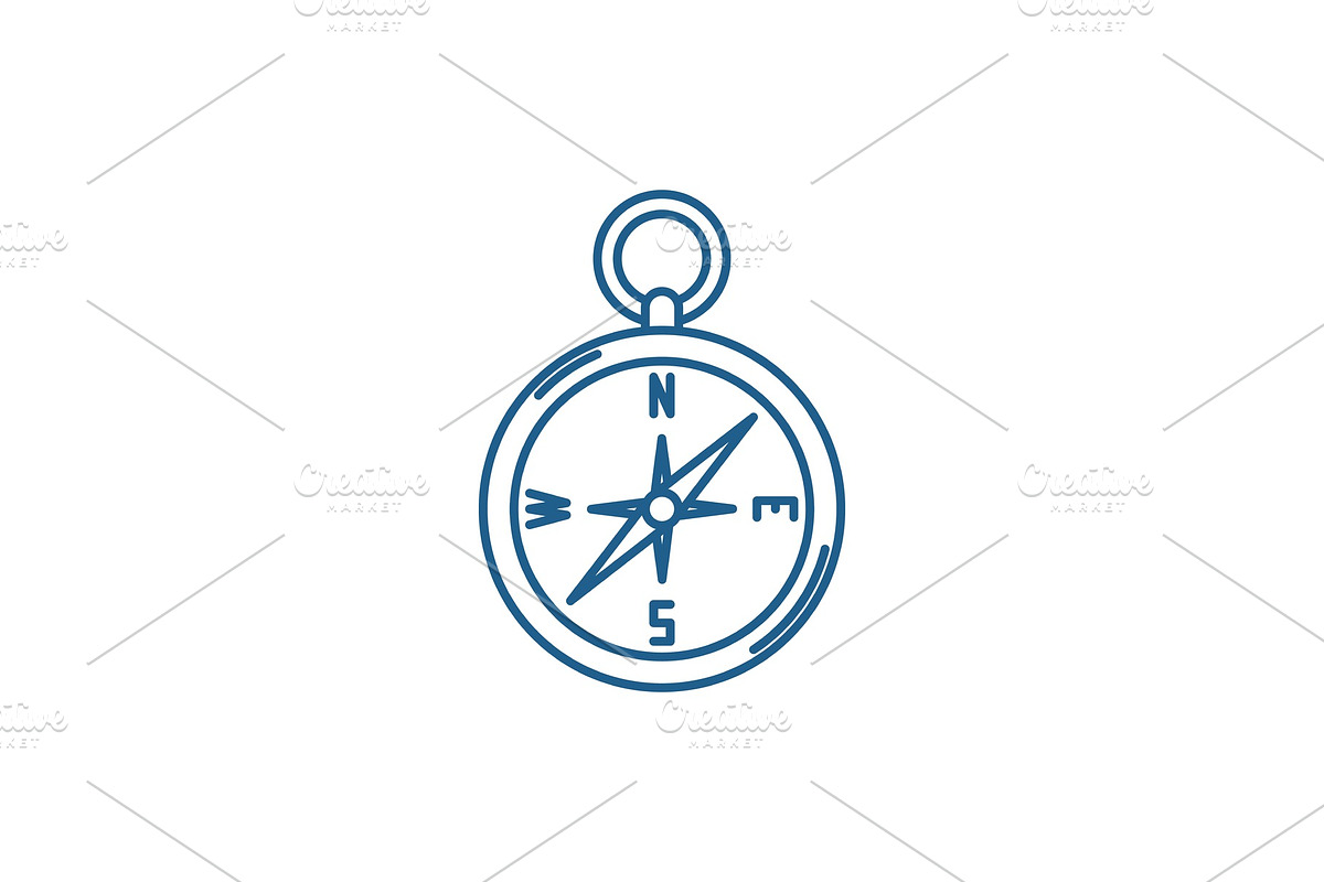 Navigation compass line icon concept in Illustrations - product preview 8