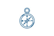 Navigation compass line icon concept