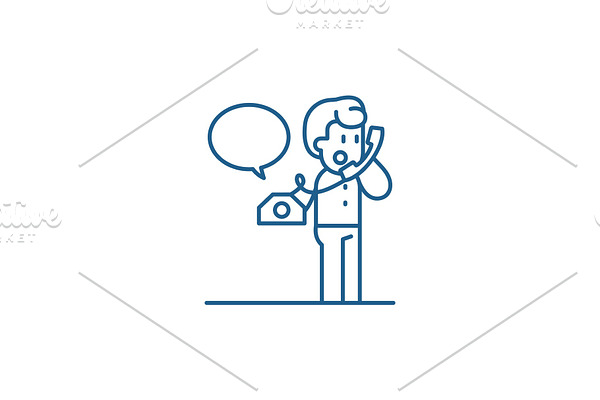 Negotiations on the phone line icon