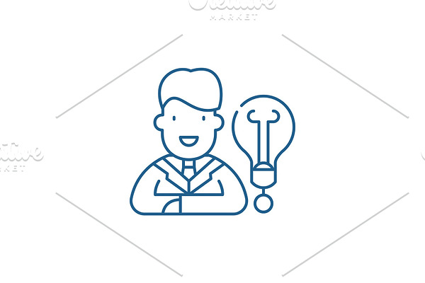 New business idea line icon concept