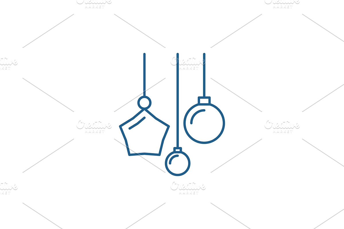New year decoration line icon in Objects - product preview 8