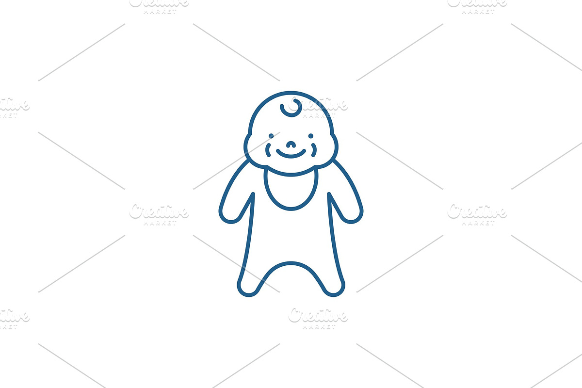 Newborn line icon concept. Newborn in Illustrations - product preview 8