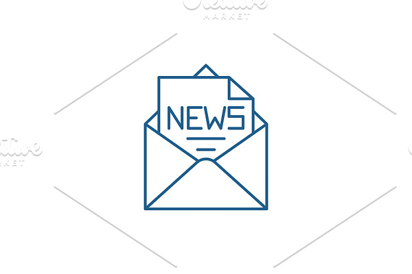 News in an envelope line icon