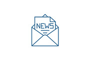 News in an envelope line icon