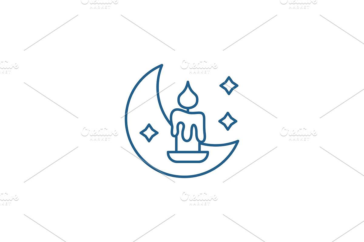 Night time line icon concept. Night in Illustrations - product preview 8