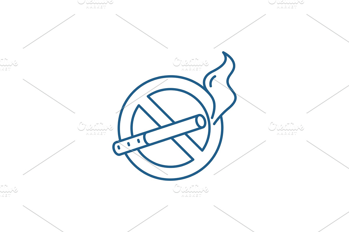No smoking line icon concept. No in Illustrations - product preview 8