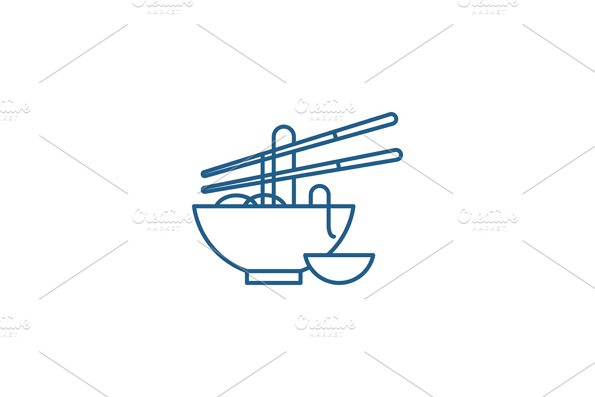 Noodles line icon concept. Noodles in Illustrations - product preview 8