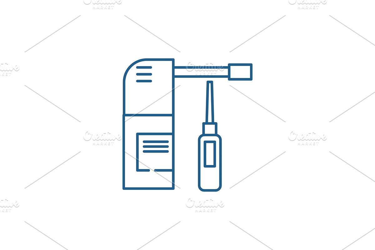 Nose spray line icon concept. Nose in Objects - product preview 8