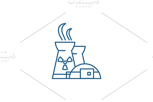Nuclear power plant line icon