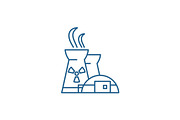 Nuclear power plant line icon