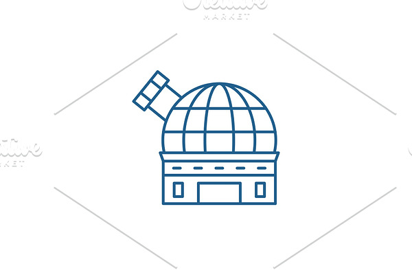 Observatory line icon concept