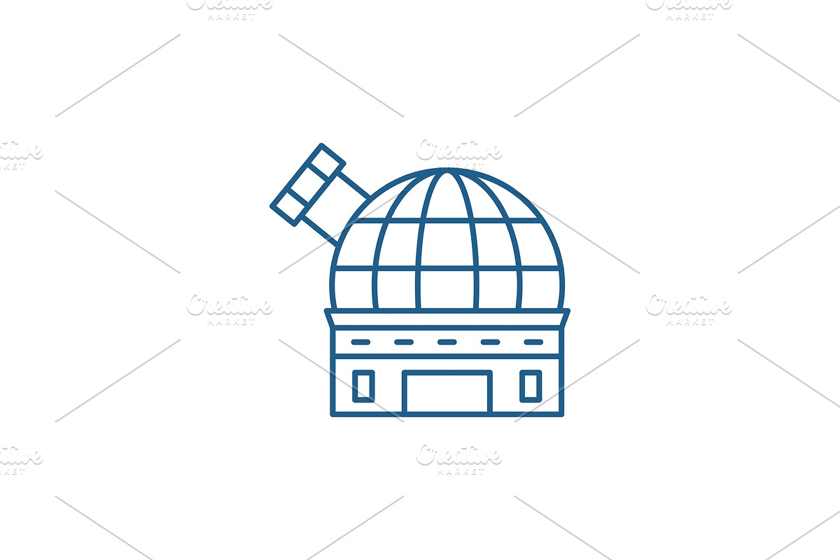Observatory line icon concept in Illustrations - product preview 8