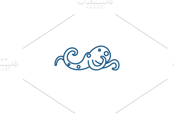 Octopus line icon concept. Octopus