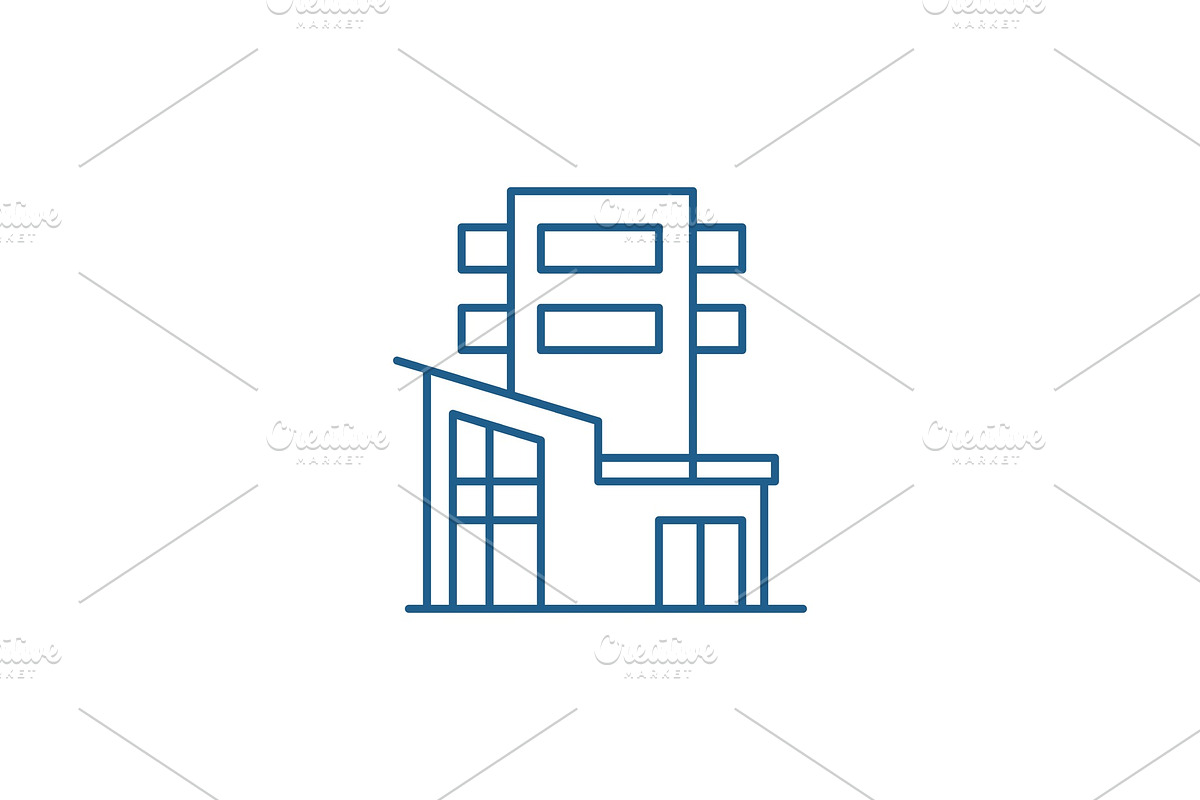 Office building line icon concept in Illustrations - product preview 8