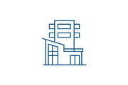 Office building line icon concept