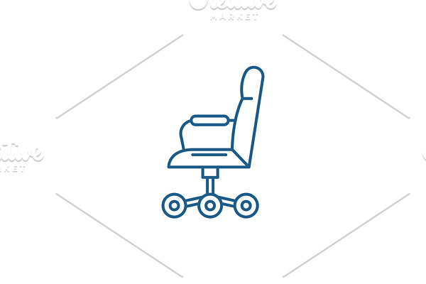 Office chair from the side line icon