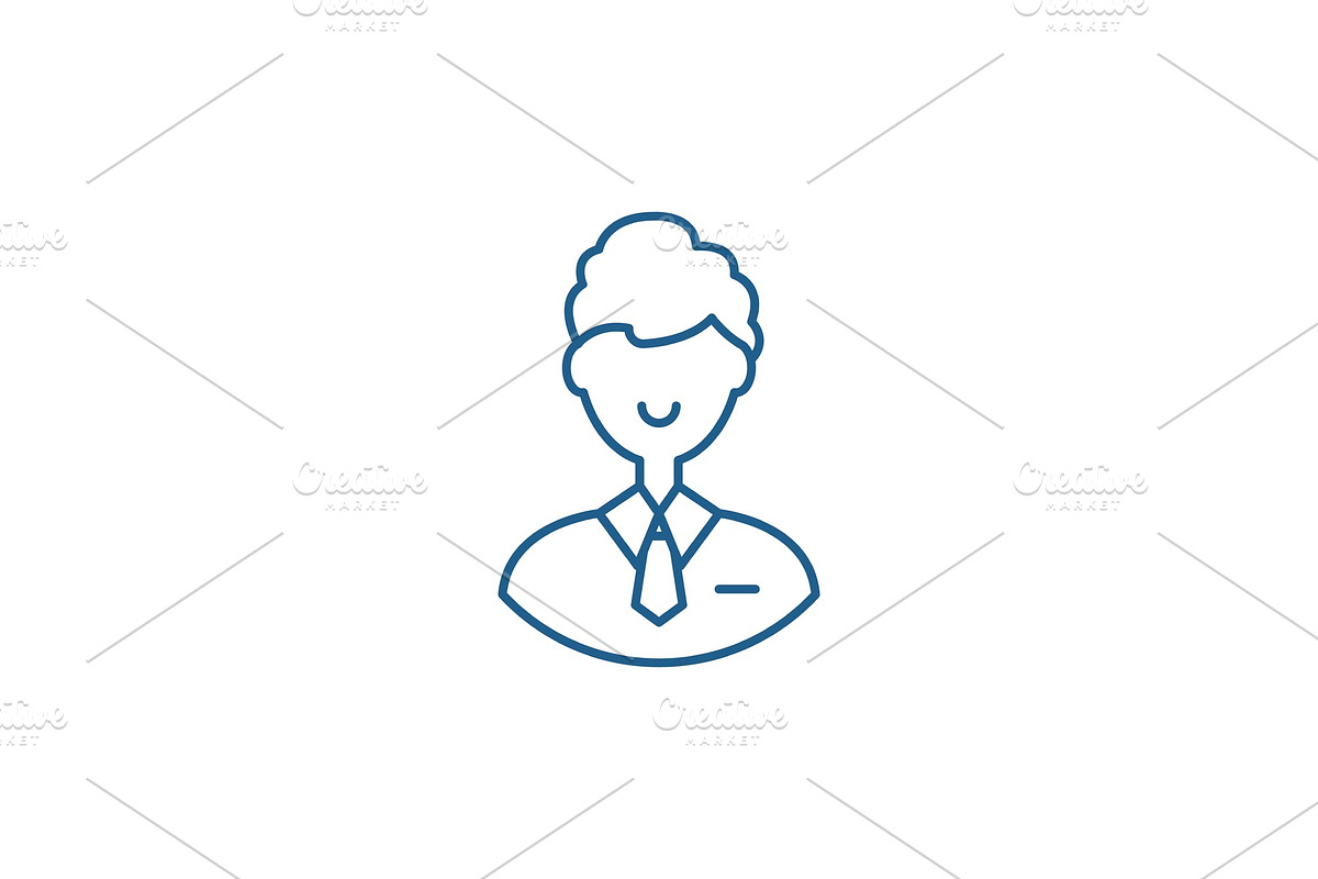 Office employee line icon concept in Illustrations - product preview 8