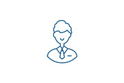 Office employee line icon concept