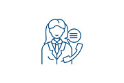 Office manager line icon concept