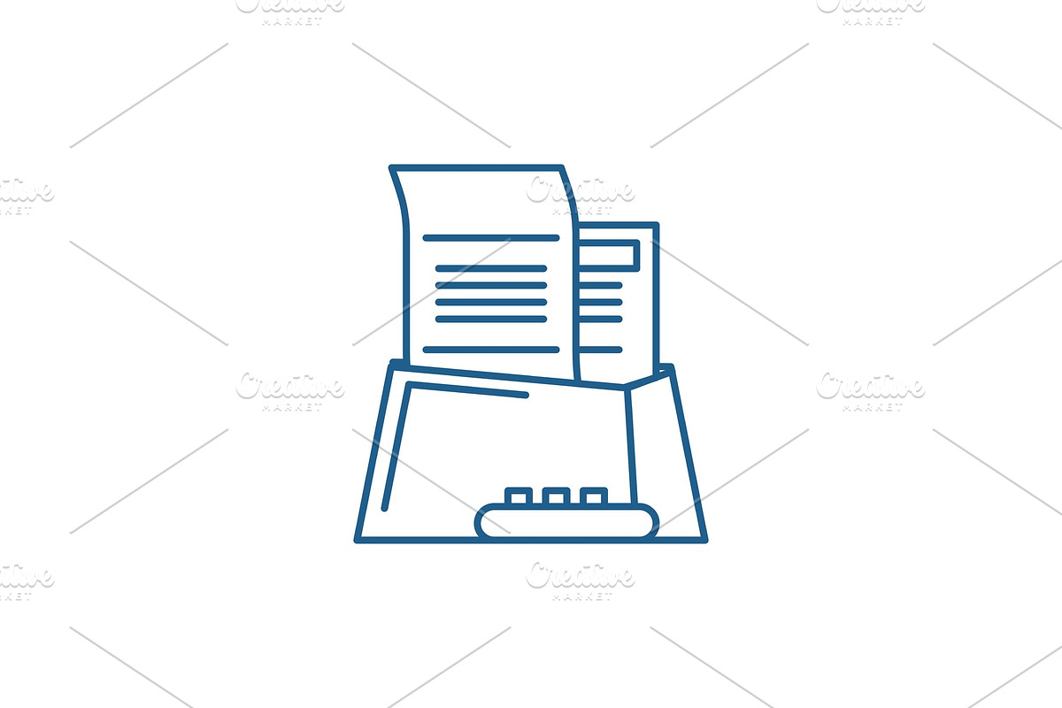 Office paper line icon concept in Illustrations - product preview 8