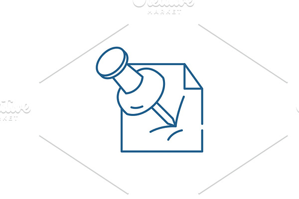 Office pin line icon concept. Office