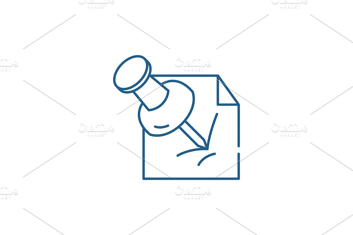 Office pin line icon concept. Office in Objects - product preview 8