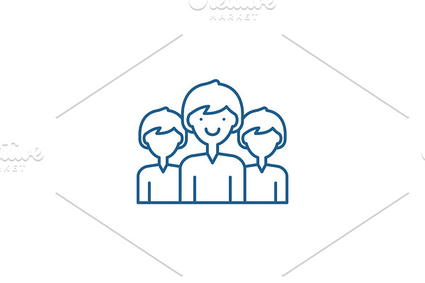 Office staff line icon concept