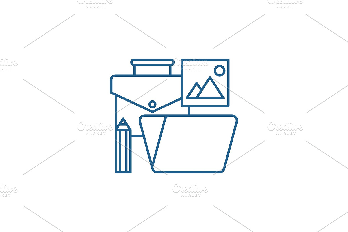 Office tools line icon concept in Illustrations - product preview 8