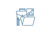 Office tools line icon concept