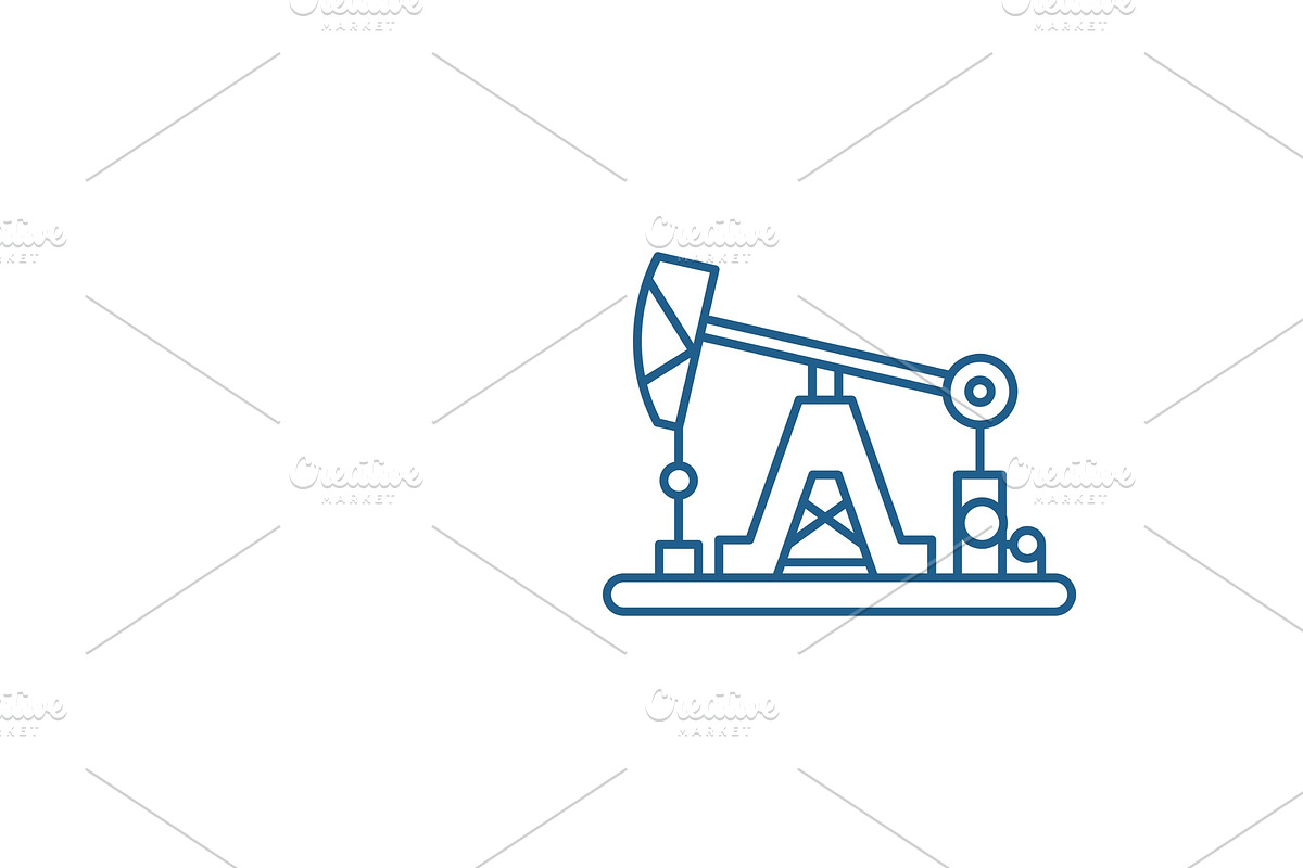 Oil industry line icon concept. Oil in Illustrations - product preview 8