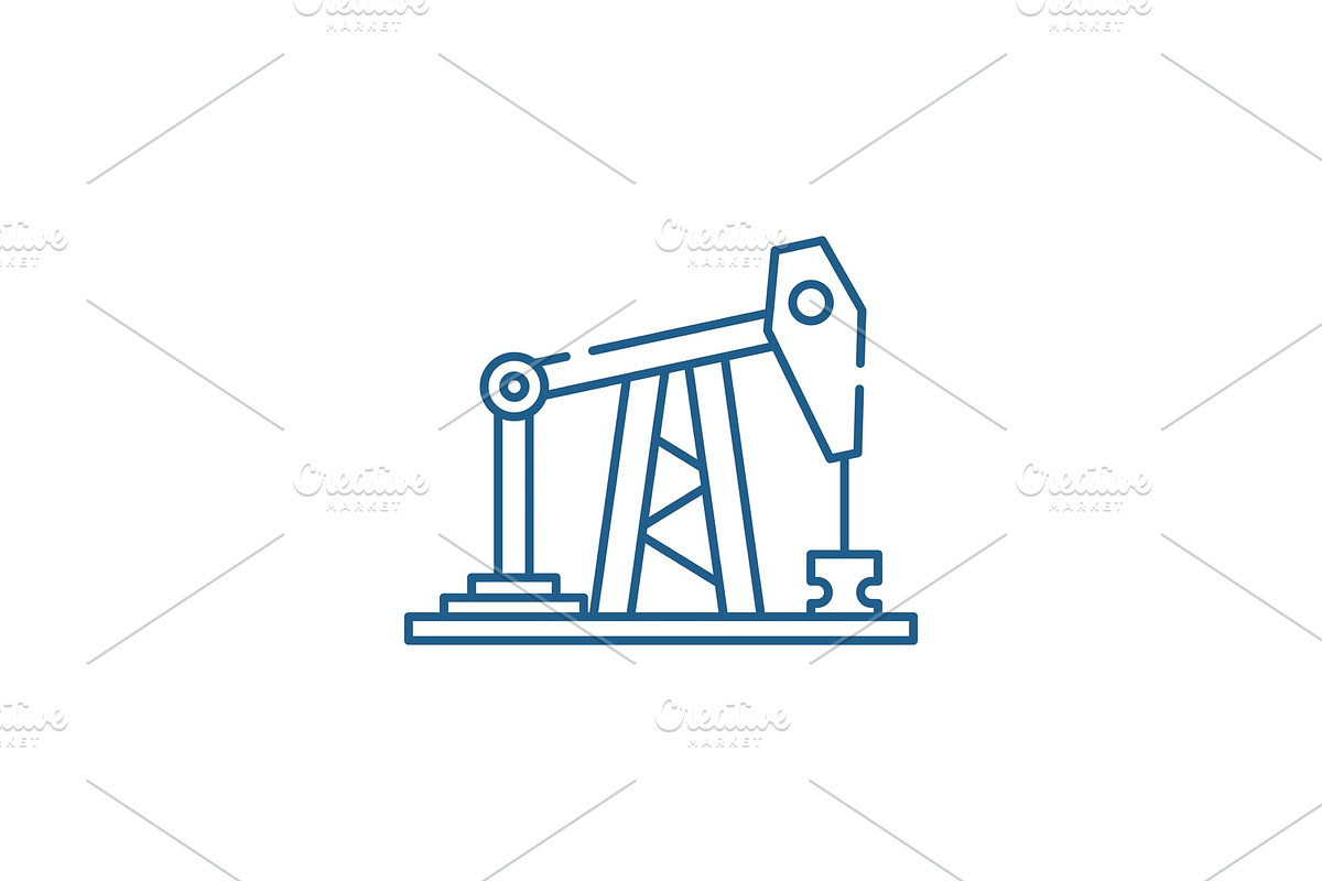 Oil rig line icon concept. Oil rig in Illustrations - product preview 8