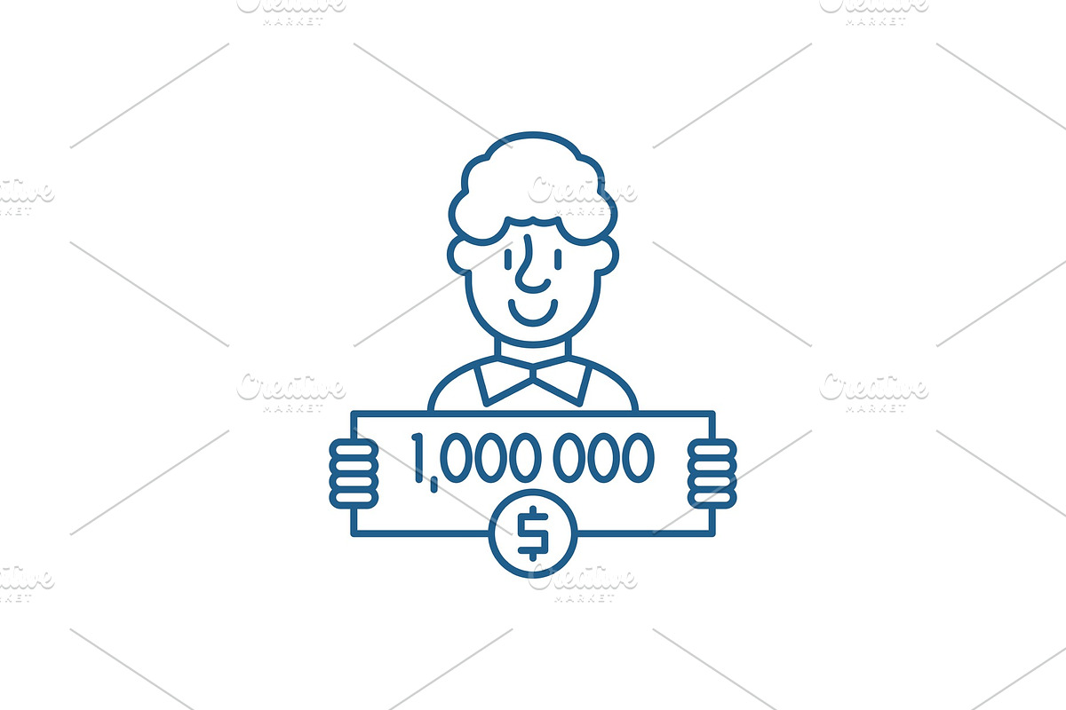 One million dollars line icon in Illustrations - product preview 8