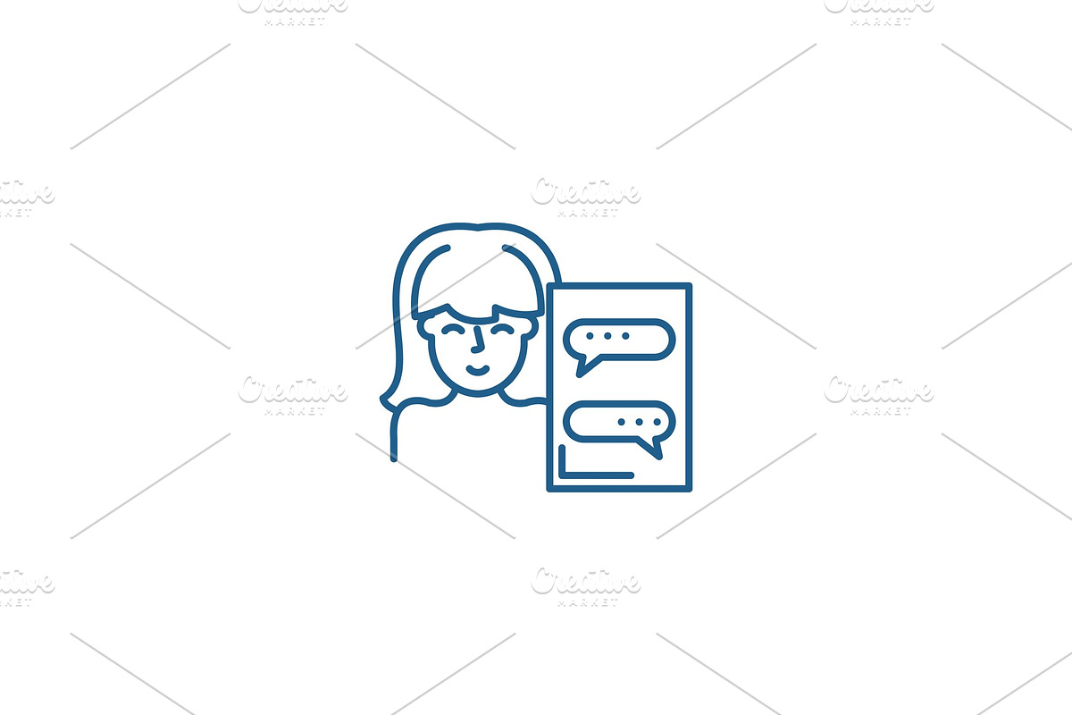 Online assistant line icon concept in Illustrations - product preview 8