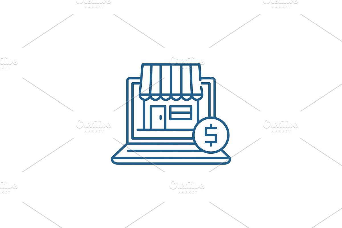 Online commerce line icon concept in Illustrations - product preview 8