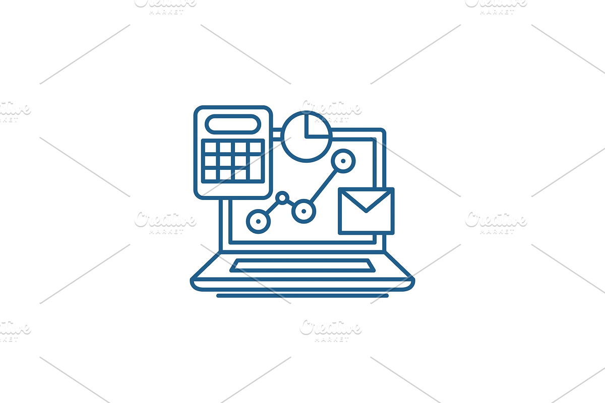 Online control system line icon in Illustrations - product preview 8