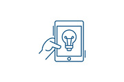Online idea line icon concept