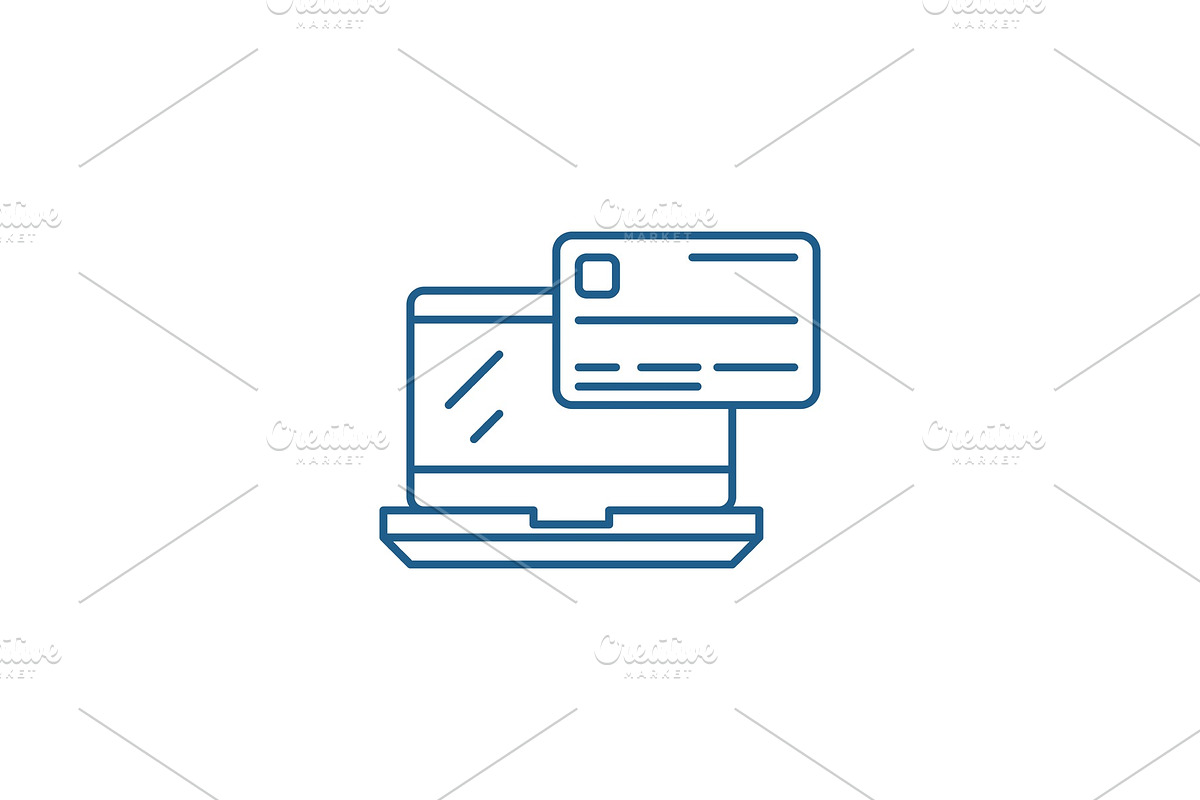 Online payment line icon concept in Illustrations - product preview 8