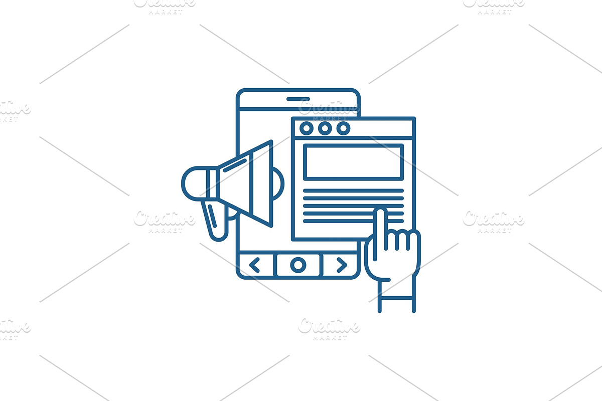 Online promotion line icon concept in Illustrations - product preview 8