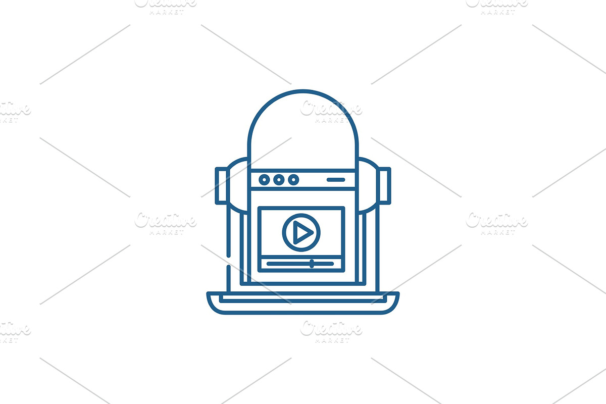 Online school line icon concept in Illustrations - product preview 8