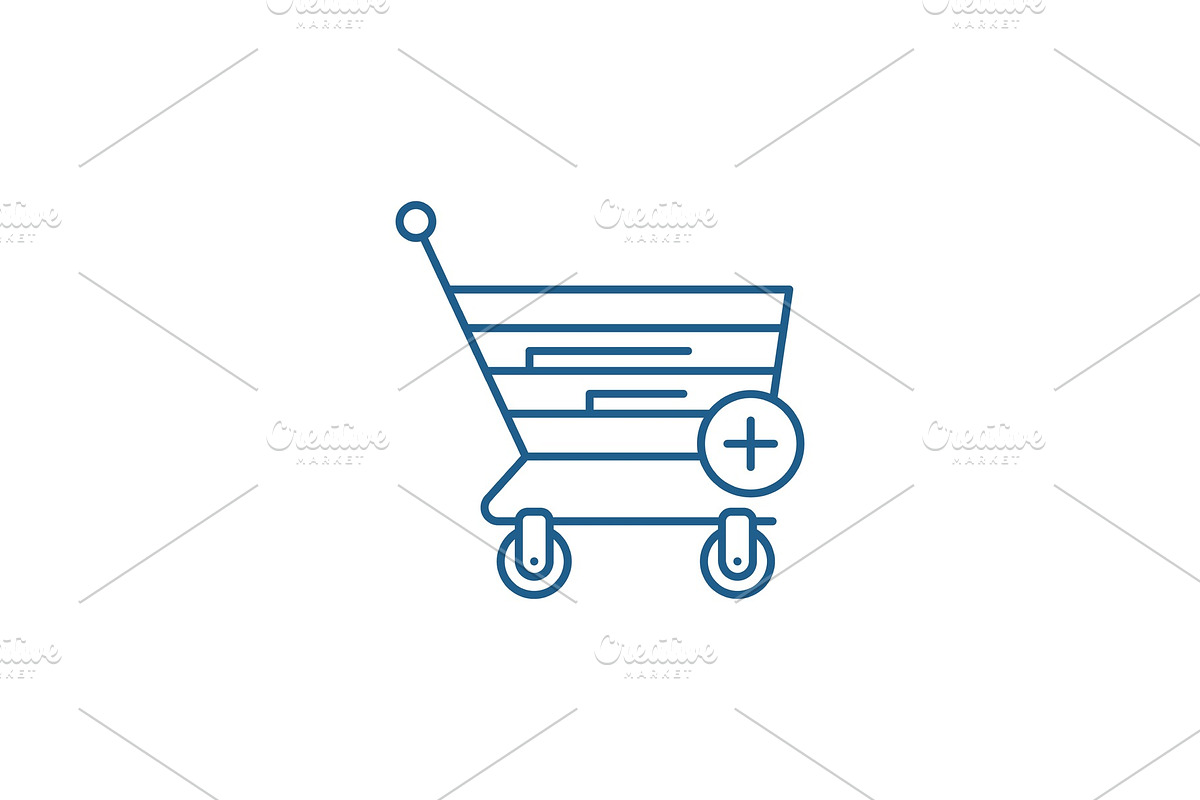 Online shopping line icon concept in Illustrations - product preview 8