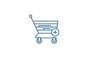Online shopping line icon concept
