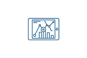 Online statistics line icon concept