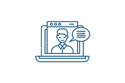 Online video course line icon